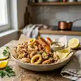 Fritto misto de fruits de mer croustillant et savoureux