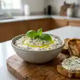 Crème de fromage frais au basilic ciselé