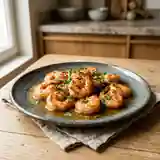 Gambas flambées au cognac et beurre d'ail