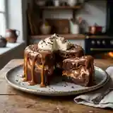 Gâteau au fromage, chocolat et caramel fondant du Québec