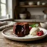 Gâteau coulant au chocolat fondant pour une personne