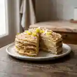 Gâteau de crêpes exotique à l'ananas et noix de coco