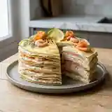 Gâteau de crêpes salé aux saveurs de la mer