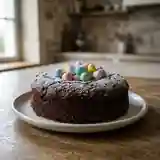 Gâteau de Pâques moelleux au chocolat et décoration festive