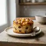 Gâteau de semoule fondant aux raisins et poires caramélisées