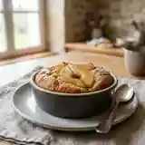 Gâteau de semoule onctueux aux poires fondantes