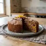 Gâteau fondant à la pralinoise et écorces d'oranges confites