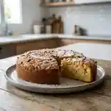 Gâteau fondant aux amandes et pignons dorés
