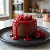 Gâteau glacé 'Dracula' au chocolat et framboises