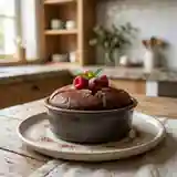 Gâteau léger au chocolat moelleux et sain pour une personne