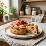 Gâteau léger au fromage blanc et fraises fraîches