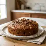 Gâteau moelleux à la farine de châtaigne, noisettes et chocolat