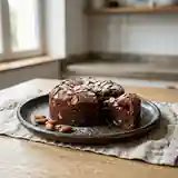 Gâteau moelleux au chocolat et amandes pour une personne