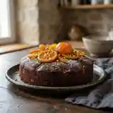 Gâteau moelleux au chocolat noir et clémentines confites
