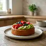 Gâteau moelleux aux amandes nappé de fruits frais