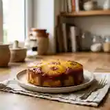 Gâteau moelleux caramélisé à l'ananas et parfumé au rhum