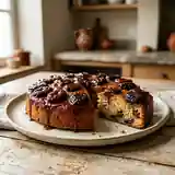 Gâteau moelleux caramélisé aux pruneaux fondants