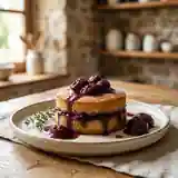 Gâteau moelleux de semoule à la compote de quetsches maison