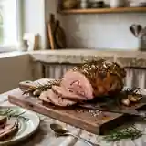 Gigot d'Agneau de Fête Rôti aux Herbes et Ail