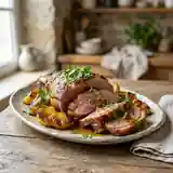 Gigot d'agneau fondant à l'ananas rôti