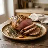 Gigot d'agneau rôti à la médiévale aux herbes et épices