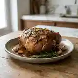 Gigot d'agneau rôti au four à la bravade, recette traditionnelle savoureuse