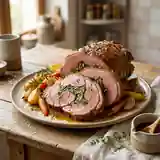 Gigot d'agneau et sa farce aux herbes