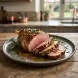 Gigot de chevreau rôti à la moutarde et au romarin, recette savoureuse et facile