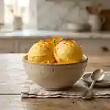 Glace onctueuse au safran et à l'orange fraîche
