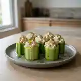 Gondoles de concombre farcies aux crevettes fraîches