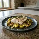 Haddock fondant aux choux de Bruxelles sautés