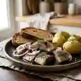 Harengs à l'Aneth et aux Oignons Rouges
