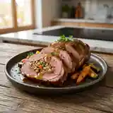 Haut de côte d'agneau farci aux herbes et légumes