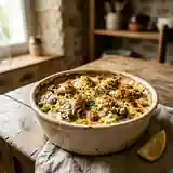 Huîtres gratinées sur lit de poireaux à la sauce béchamel