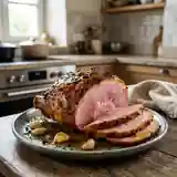 Jambon à l'os laqué au miel et moutarde