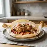 Lapin en papillote à la crème tomatée : recette savoureuse et facile