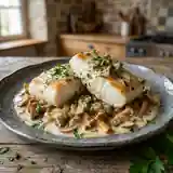 Lotte aux champignons des bois et échalotes : recette savoureuse et raffinée