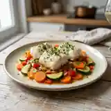 Lotte aux légumes de saison, sauce légère et savoureuse