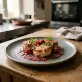 Lotte fondante au vinaigre de framboise, sauce délicate et parfumée