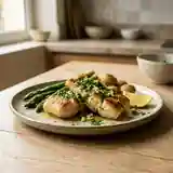 Lotte nacrée à l'ail et au persil frais