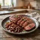 Magret de canard aux épices orientales et confit d'oignons caramélisés