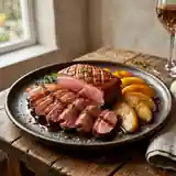 Magret de Canard Rôti au Chouchen et Pommes Caramélisées