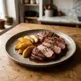 Magret de canard au cidre et pommes