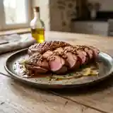 Magret de canard rôti au gingembre frais et sauce parfumée