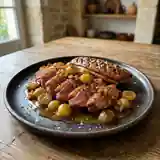 Magret de canard rôti au raisin blanc et sauce au whisky