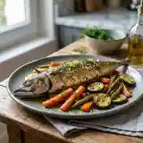 Maquereaux au sel et petits légumes frais : recette saine et savoureuse