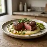 Médaillons de cheval grillés à la sauce aux herbes