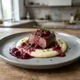 Médaillons de Selle de Chevreuil Rôtis et Purée d'Airelles Maison