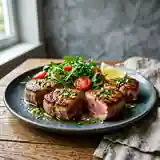 Médaillons de thon grillés aux herbes fraîches et citron