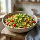 Méga salade composée gourmande au soja vert